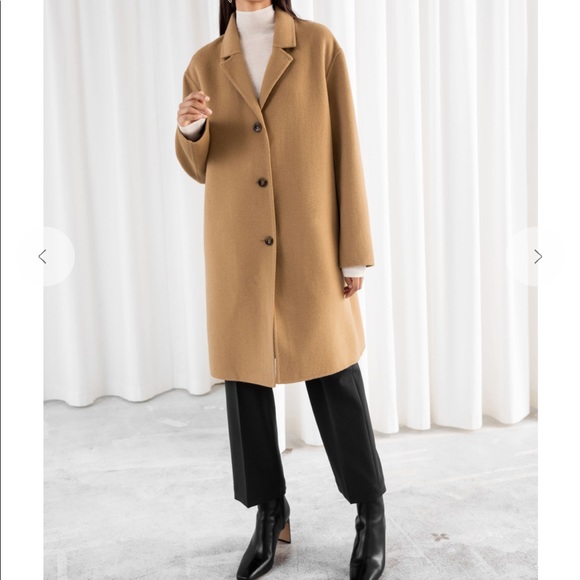 & Other Stories Jackets & Blazers - And other stories relaxed wool blend coat in beige